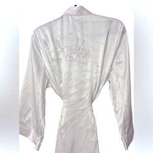 “Mrs” Wedding/Honeymoon White Satin Robe Sz XL